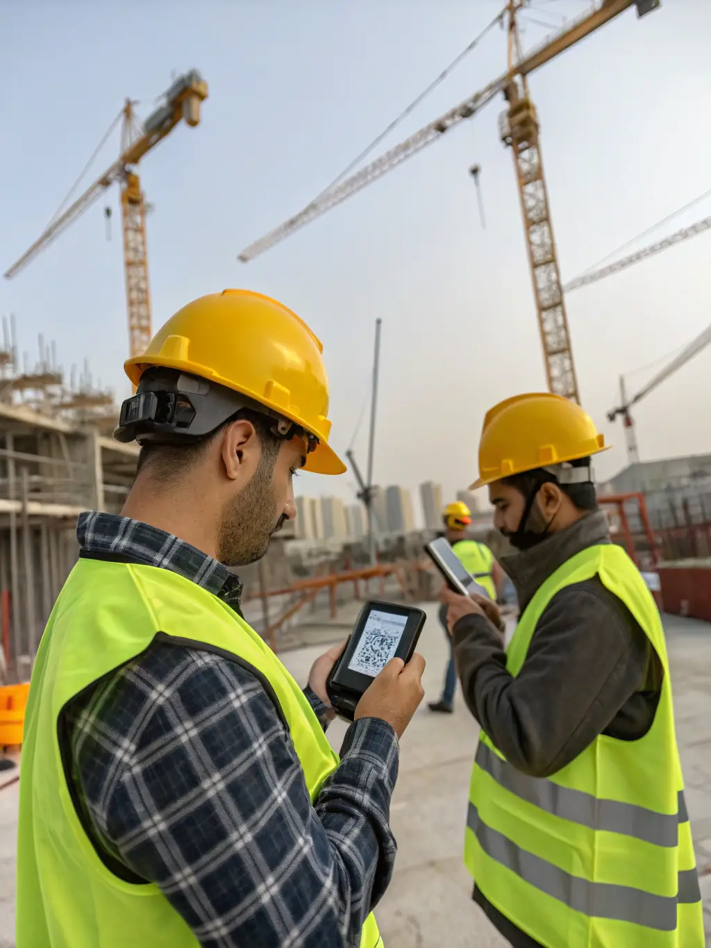 Workers clearing out construction debris from a building site in Dubai, highlighting construction waste removal services.